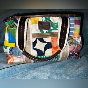 Vintage Coach Multi-color Patchwork Tote Bag
